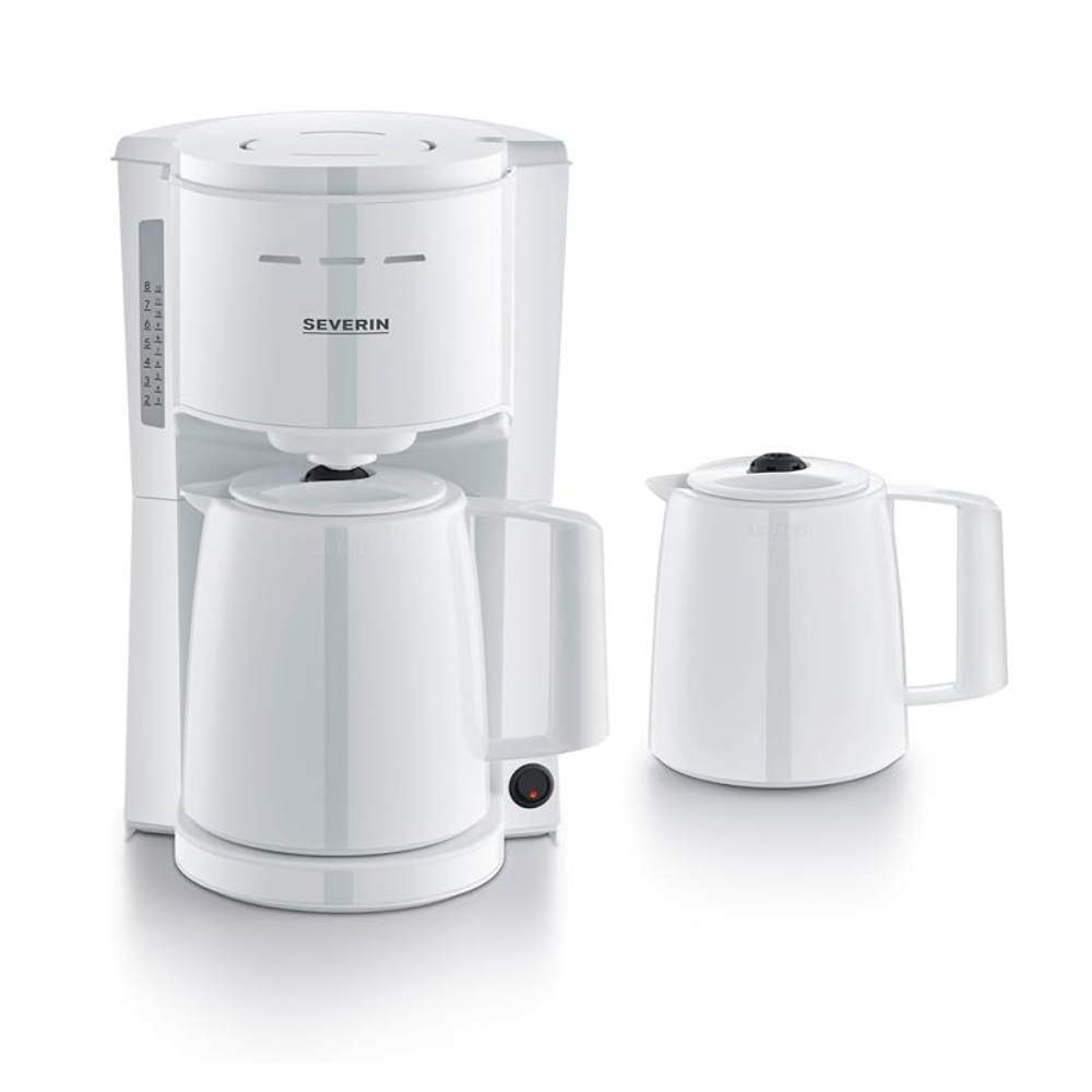 Severin KA 9309 white Filter Coffee Maker with 2 Pots