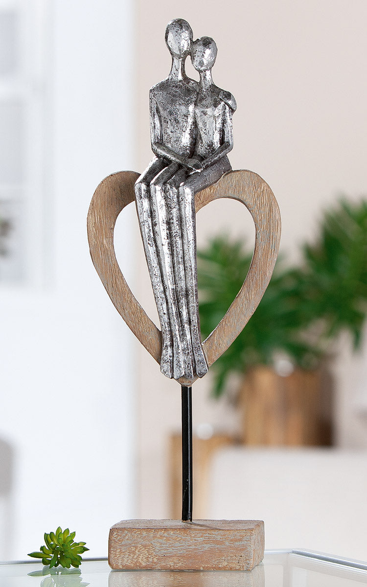 Aroha Hart Sculptuur Zilver Bruin