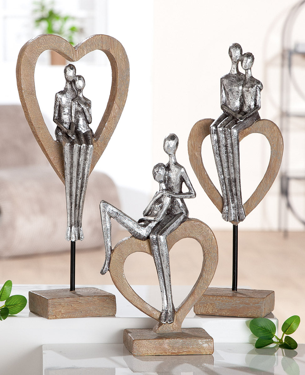 Aroha Paar Sculptuur Hart Zilver