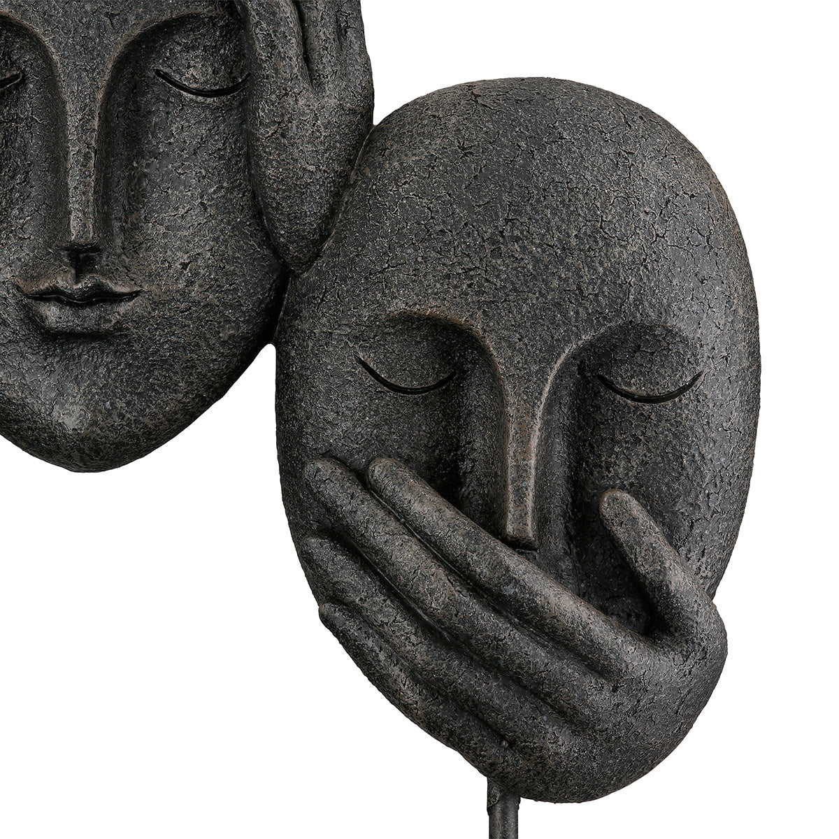 3 Faces Gezicht Sculptuur Zwart