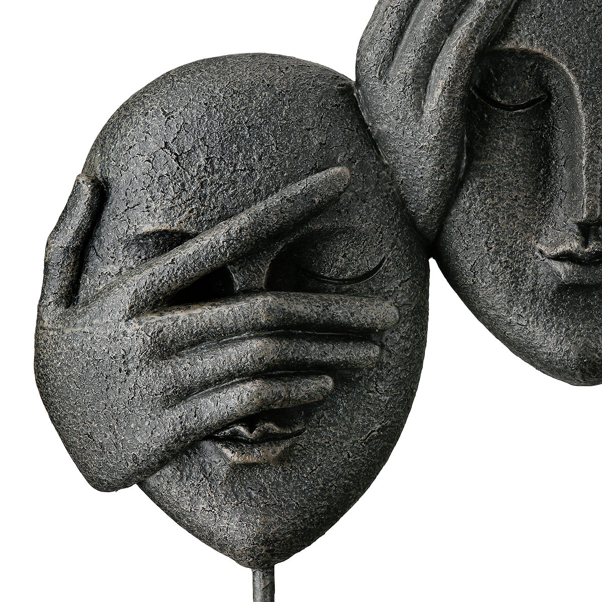 3 Faces Gezicht Sculptuur Zwart