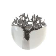 Tree Vaas Zilver-Wit Keramiek 21 cm