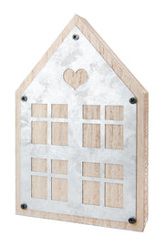 Decoratief Huisje MDF Naturel Zilver