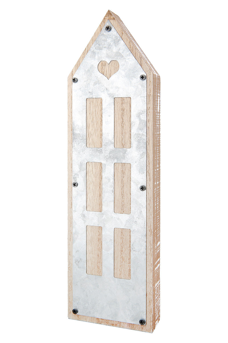 Decoratief MDF Huisje Naturel Zilver