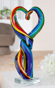 Twist Glas Hart Sculptuur Multicolor