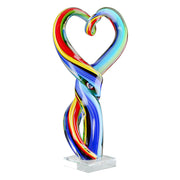 Twist Glas Hart Sculptuur Multicolor