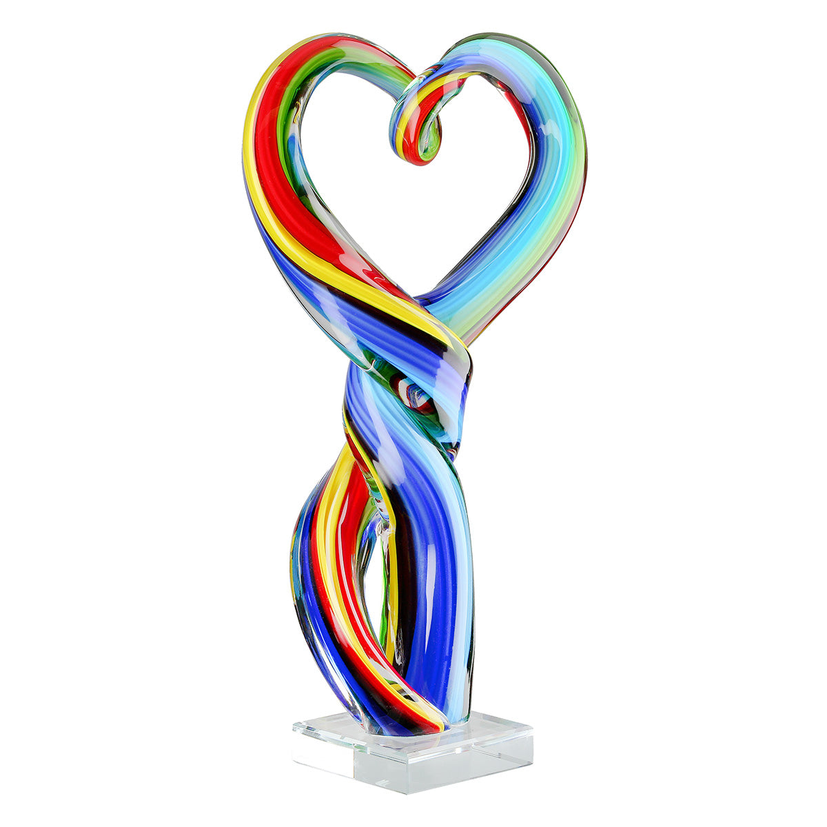 Twist Glas Hart Sculptuur Multicolor