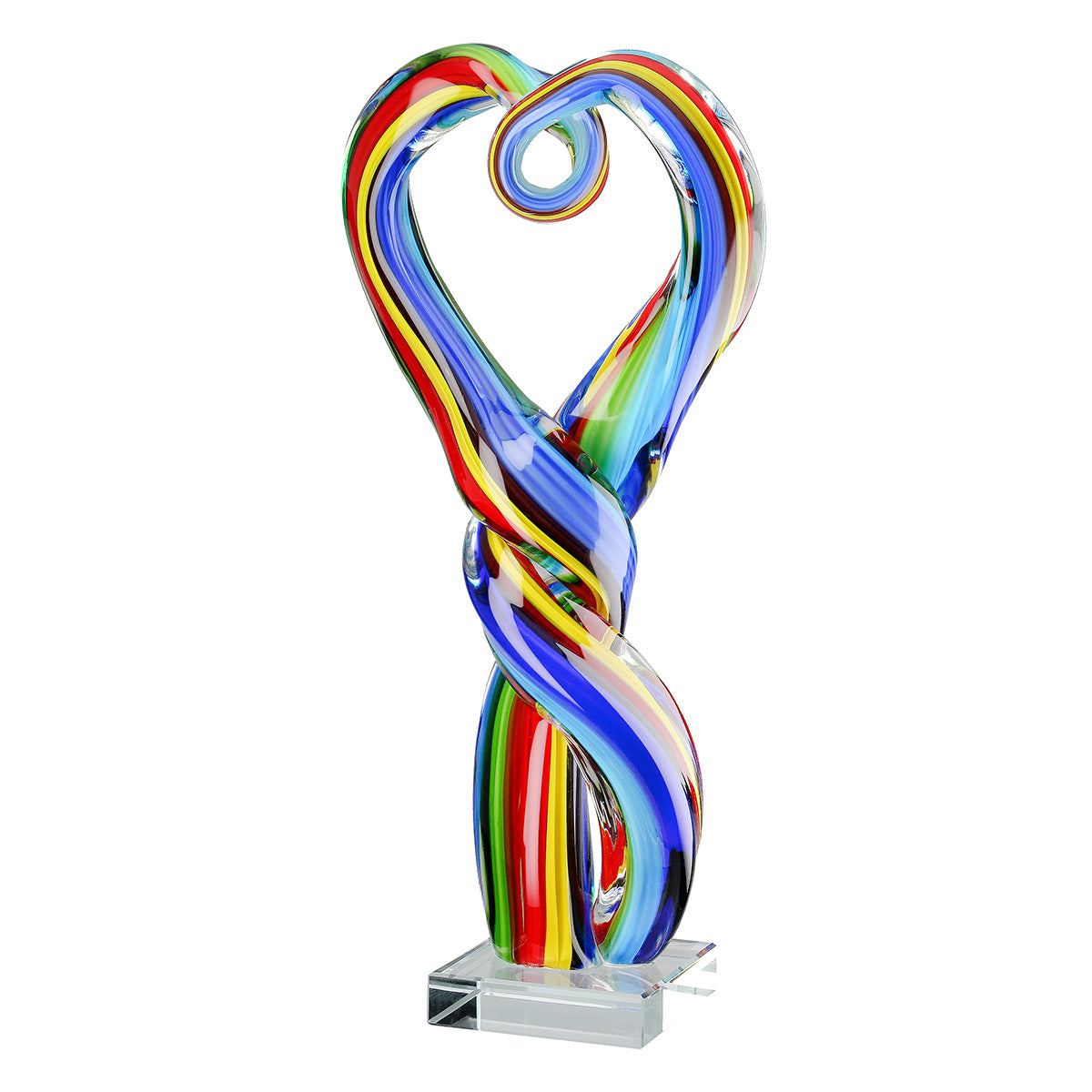 Twist Glas Hart Sculptuur Multicolor
