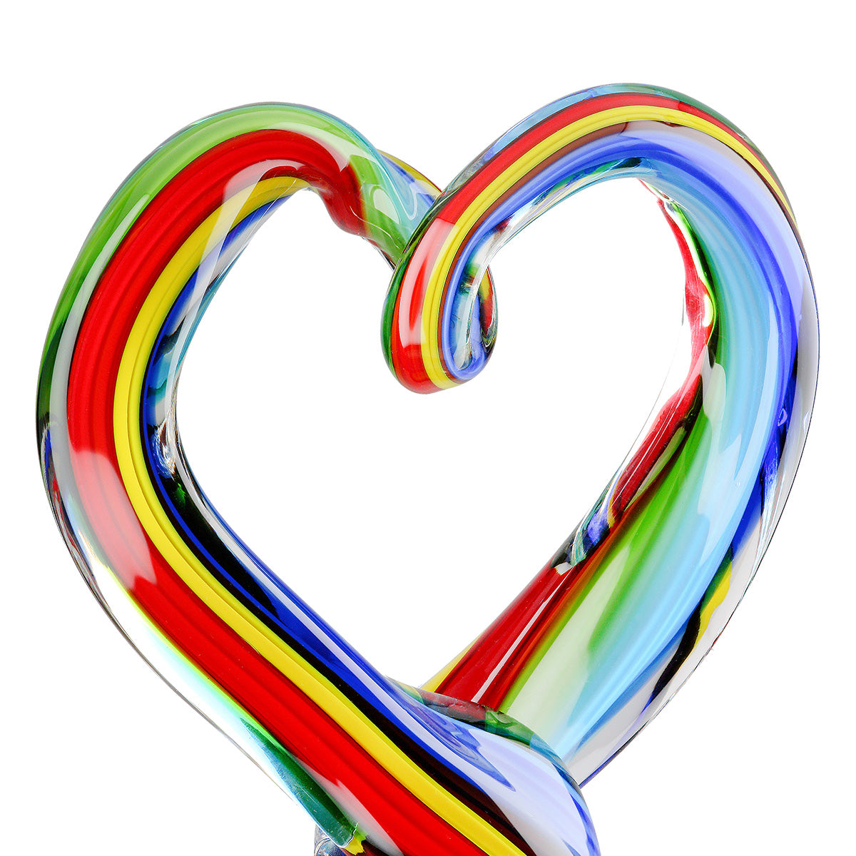 Twist Glas Hart Sculptuur Multicolor