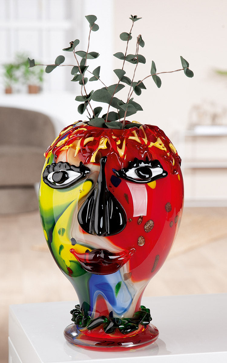 Kleurrijke gezichtvaas Andrew 29 cm