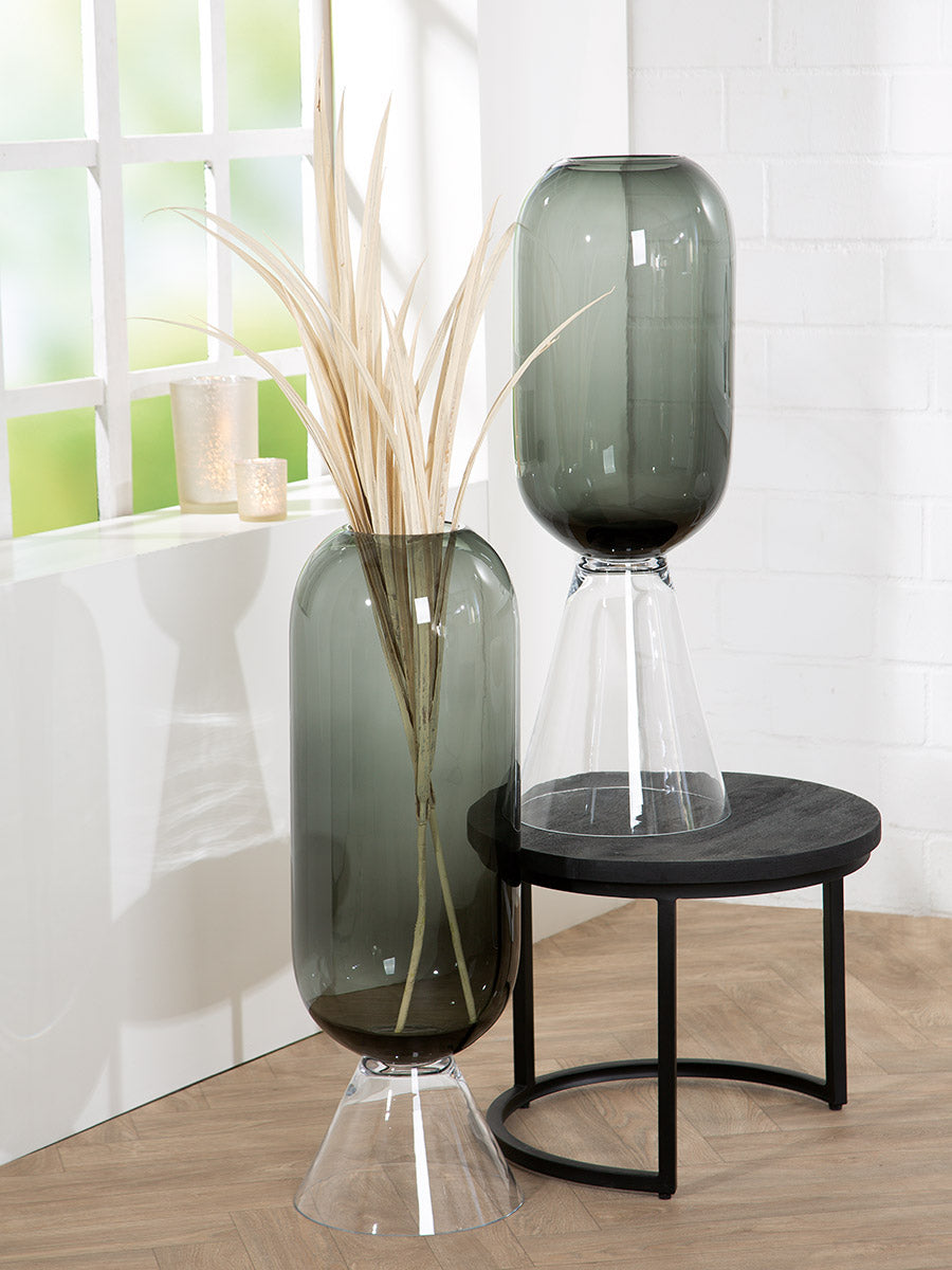 Zwarte glazen vloervaas Luxo 80 cm