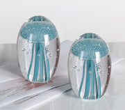 Glazen Paperweight Mini Medusa Blauw