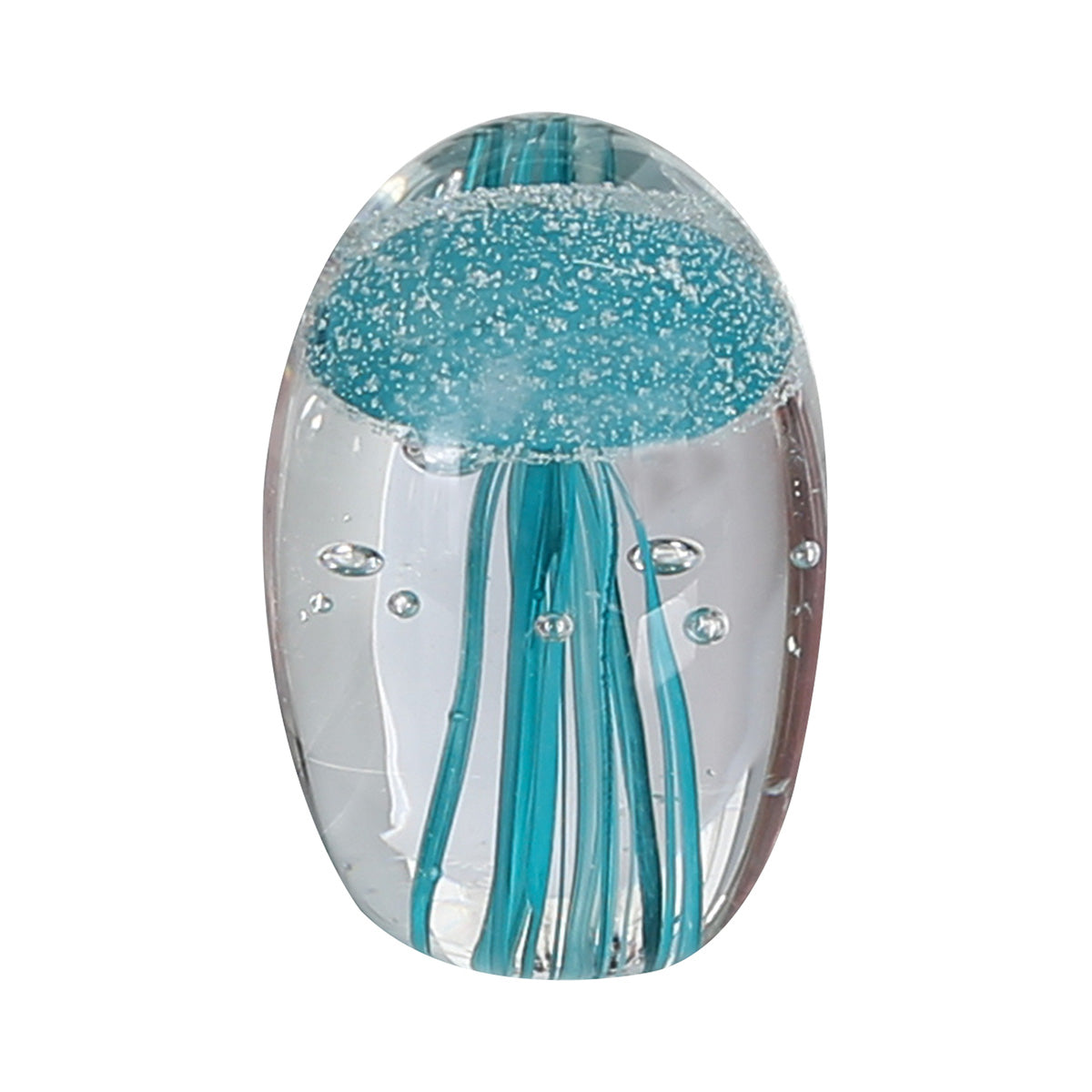 Glazen Paperweight Mini Medusa Blauw