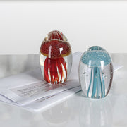 Glazen Paperweight Mini Medusa Blauw