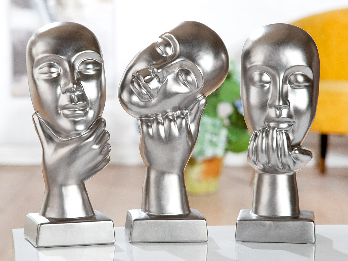 Nachdenklich Keramiek Sculptuur Zilver