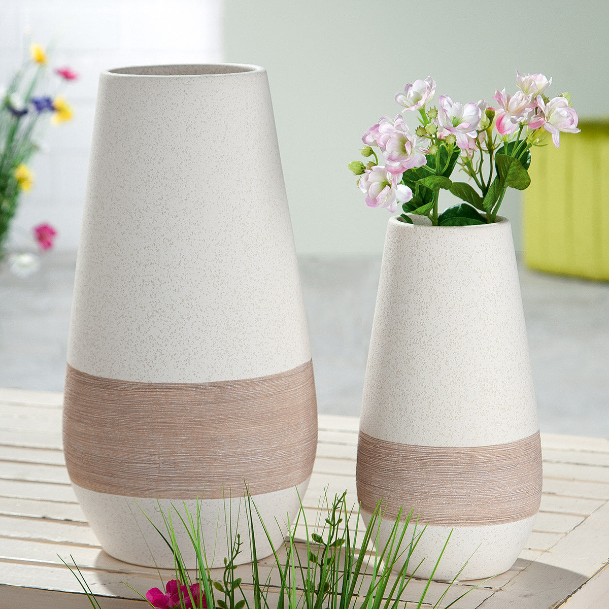 Olbia Vaas Bruin-Crème 25 cm