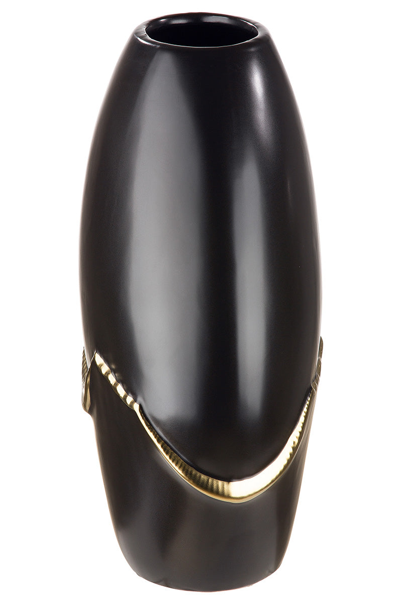 Vaas Creolo zwart goud keramiek 25 cm