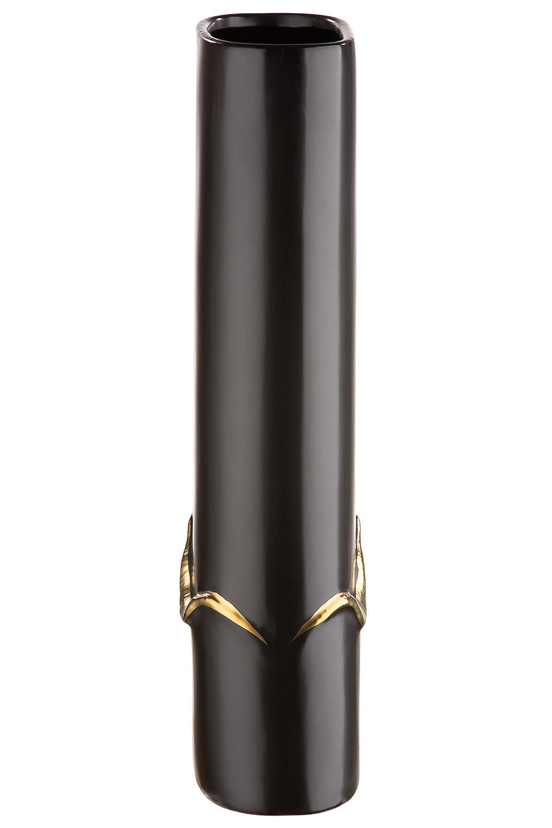 Vaas Creolo zwart goud keramiek 34.5 cm
