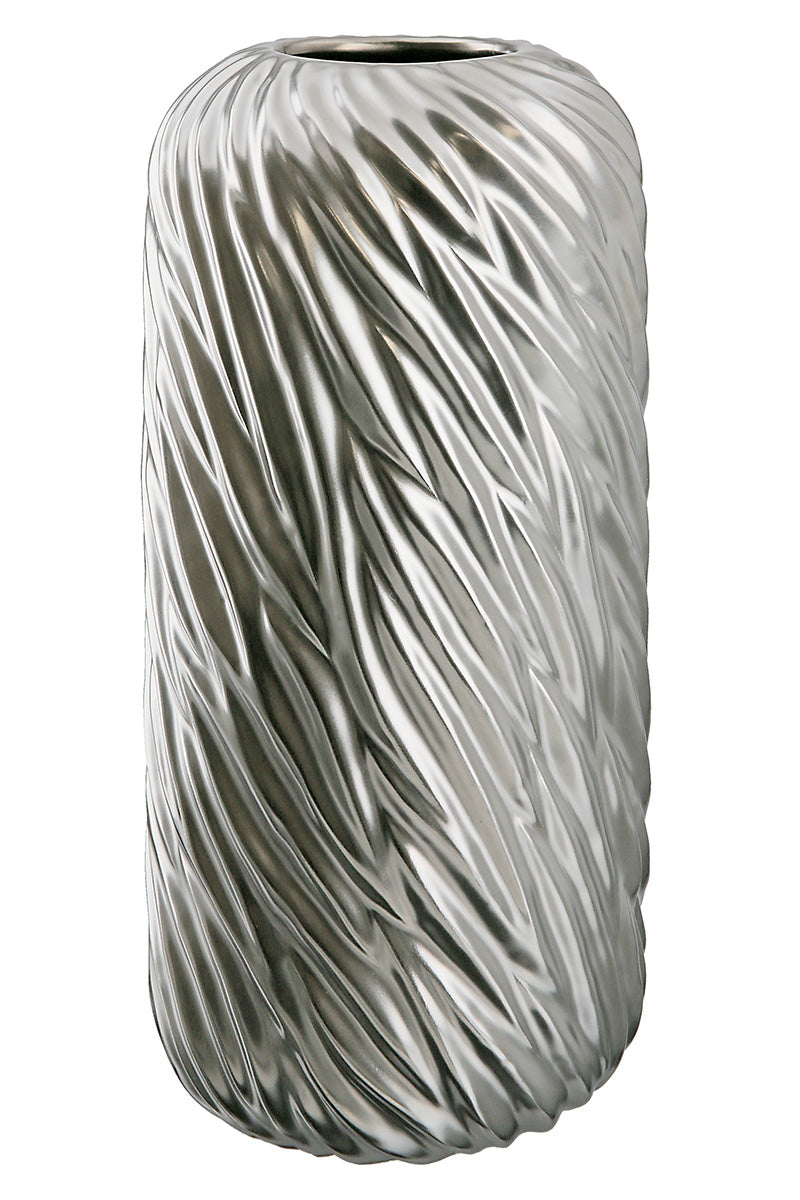 Wave Keramieken Vaas Zilver 30 cm