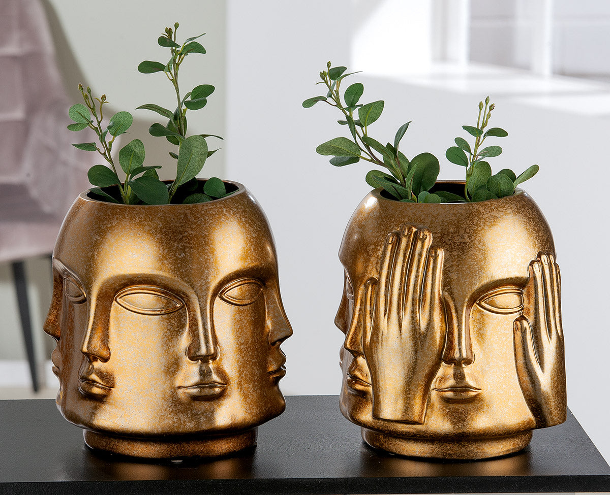 Ponto Gezichtsvaas Goud 23 cm
