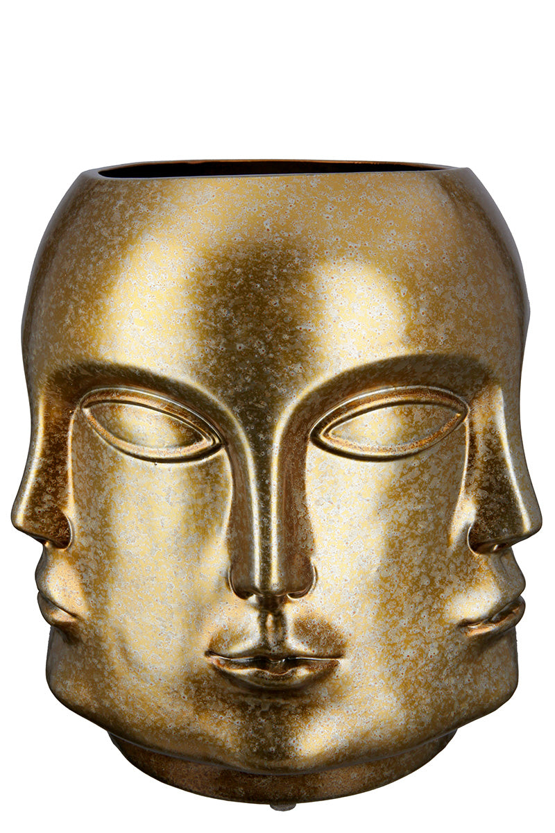 Crado Gezichtsvaas Goud 23 cm