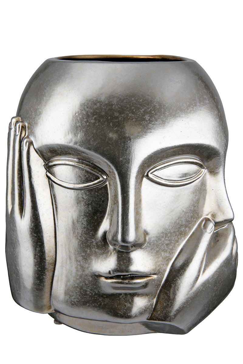 Ponto Gezichtsvaas Zilver 23 cm