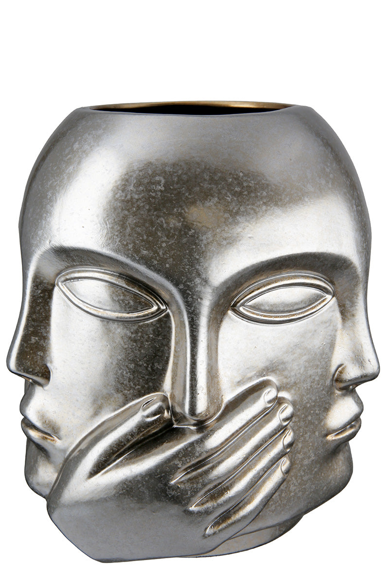Ponto Gezichtsvaas Zilver 23 cm