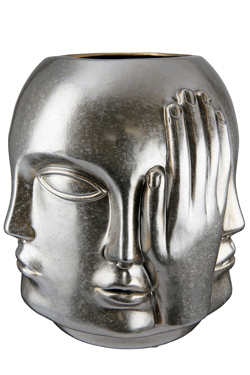 Ponto Gezichtsvaas Zilver 23 cm