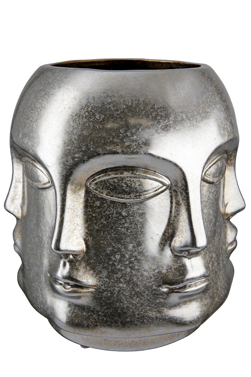 Crado Gezichtsvaas Zilver 23 cm