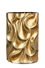 Relief Rechthoekige Vaas Goud 27/36 cm