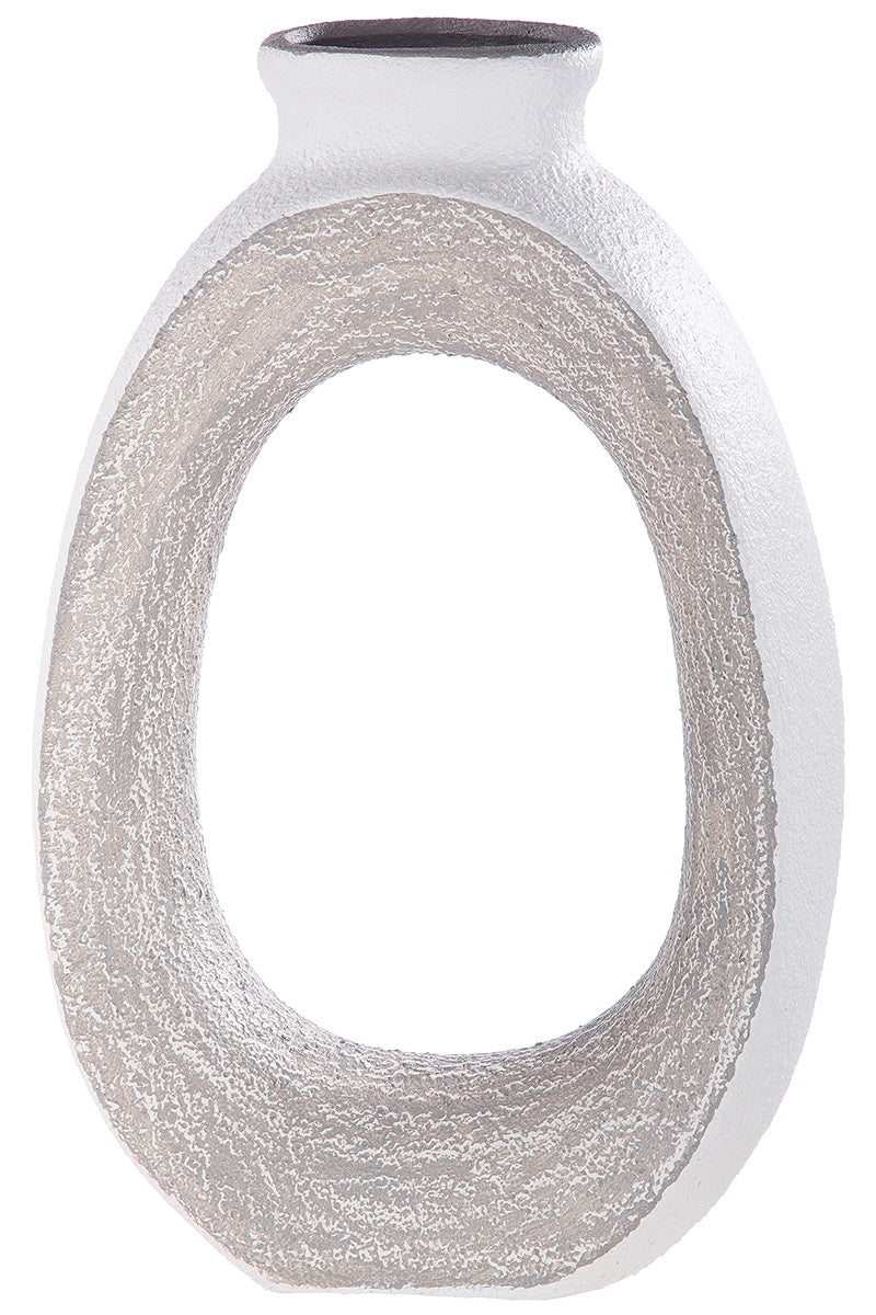 Porto Ovale Vaas Grijs-Wit 40 cm