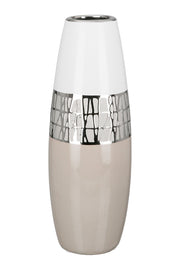 Pico Vaas Beige Wit Keramiek