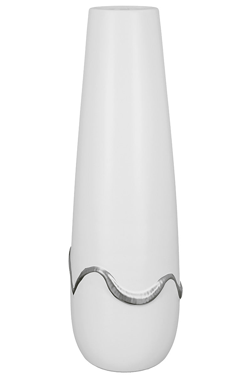 Carino Vloervaas Wit-Zilver 49 cm