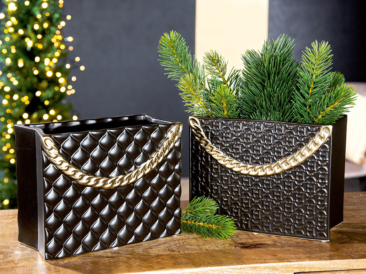 Paris handtas vaas zwart 20 cm