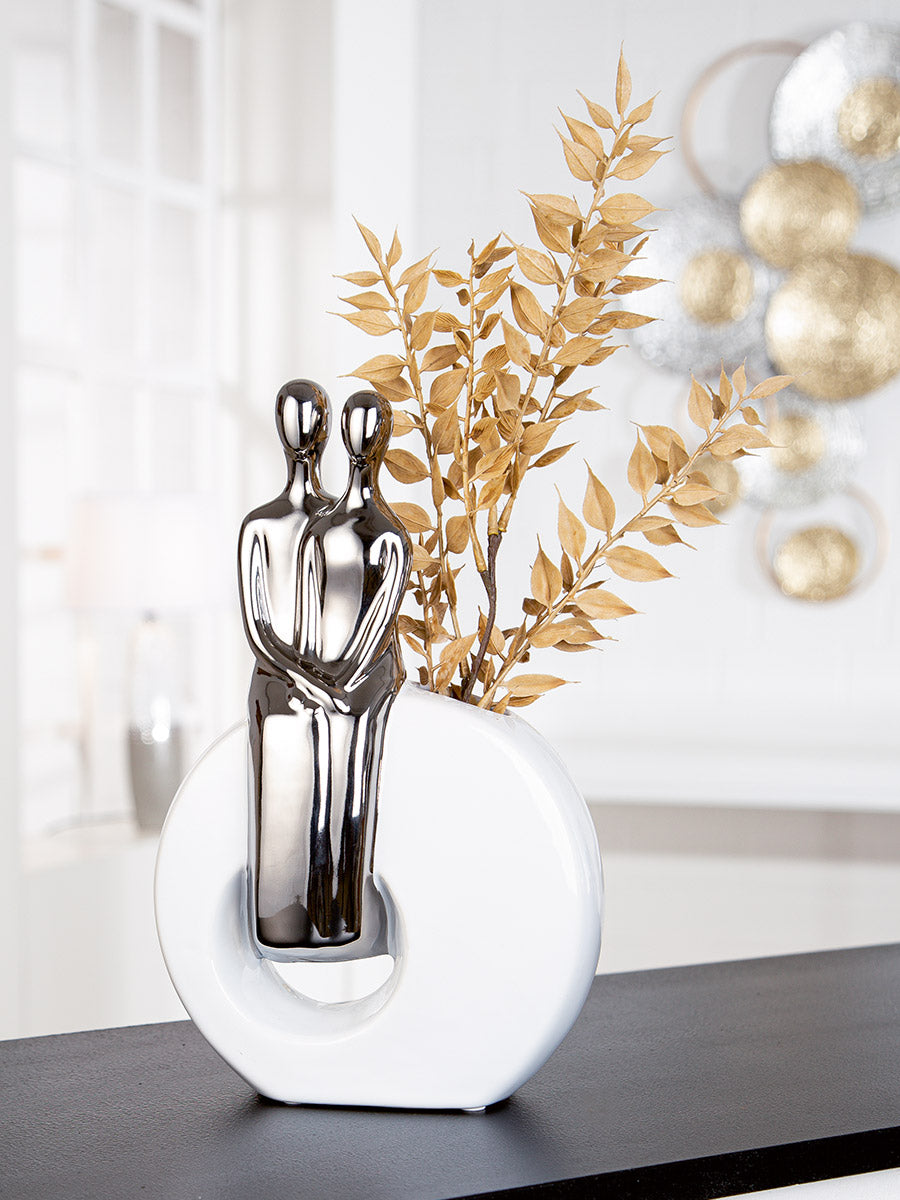 Liebe Paarvaas Wit-Zilver 27.5 cm