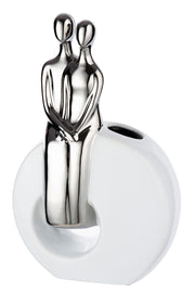 Liebe Paarvaas Wit-Zilver 27.5 cm