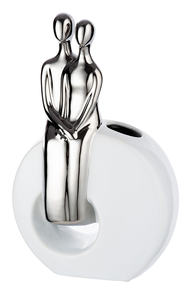 Liebe Paarvaas Wit-Zilver 27.5 cm