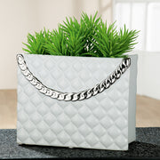 Paris Handtasvaas Wit-Zilver 20 cm