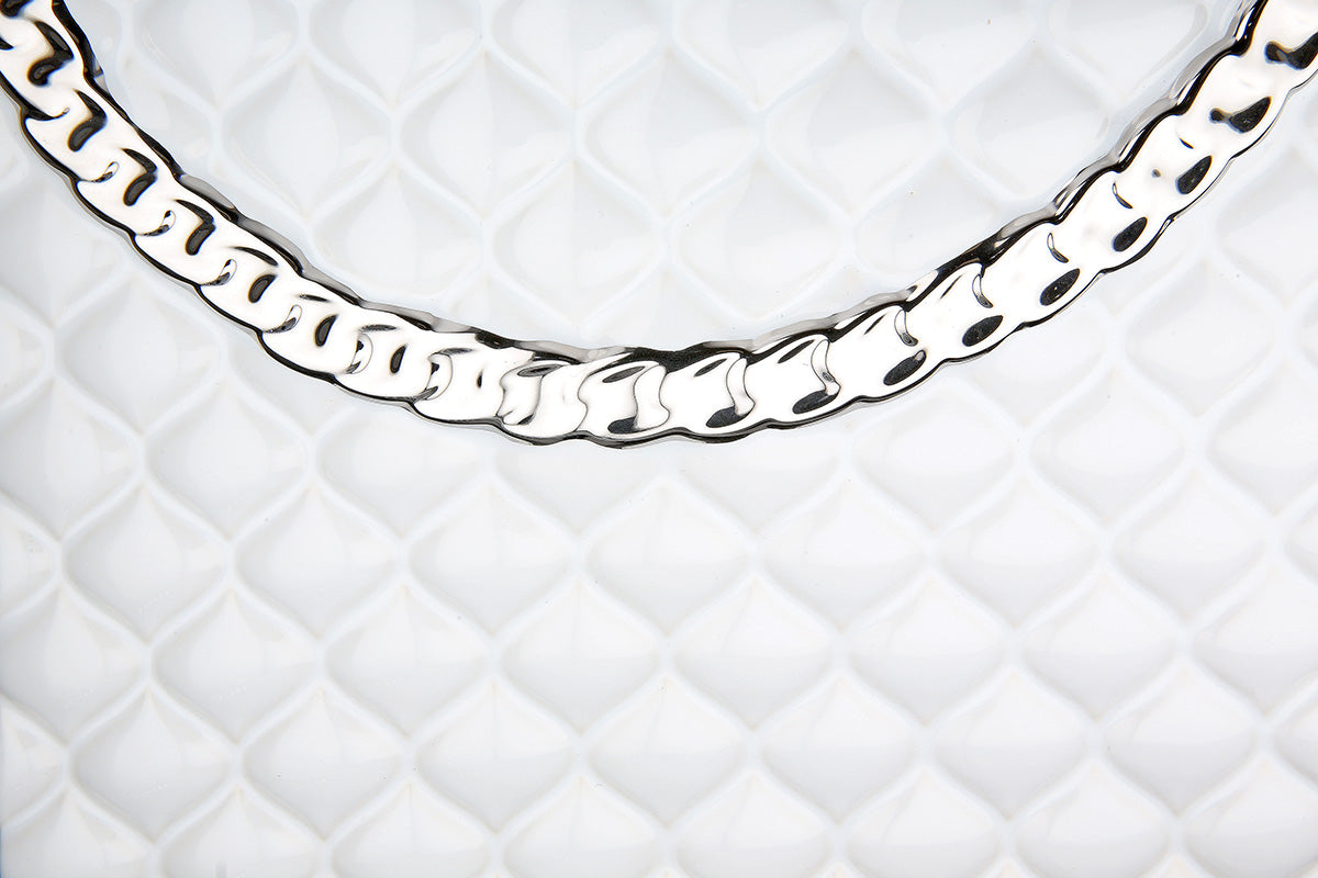Rom Handtasvaas Wit-Zilver 20 cm
