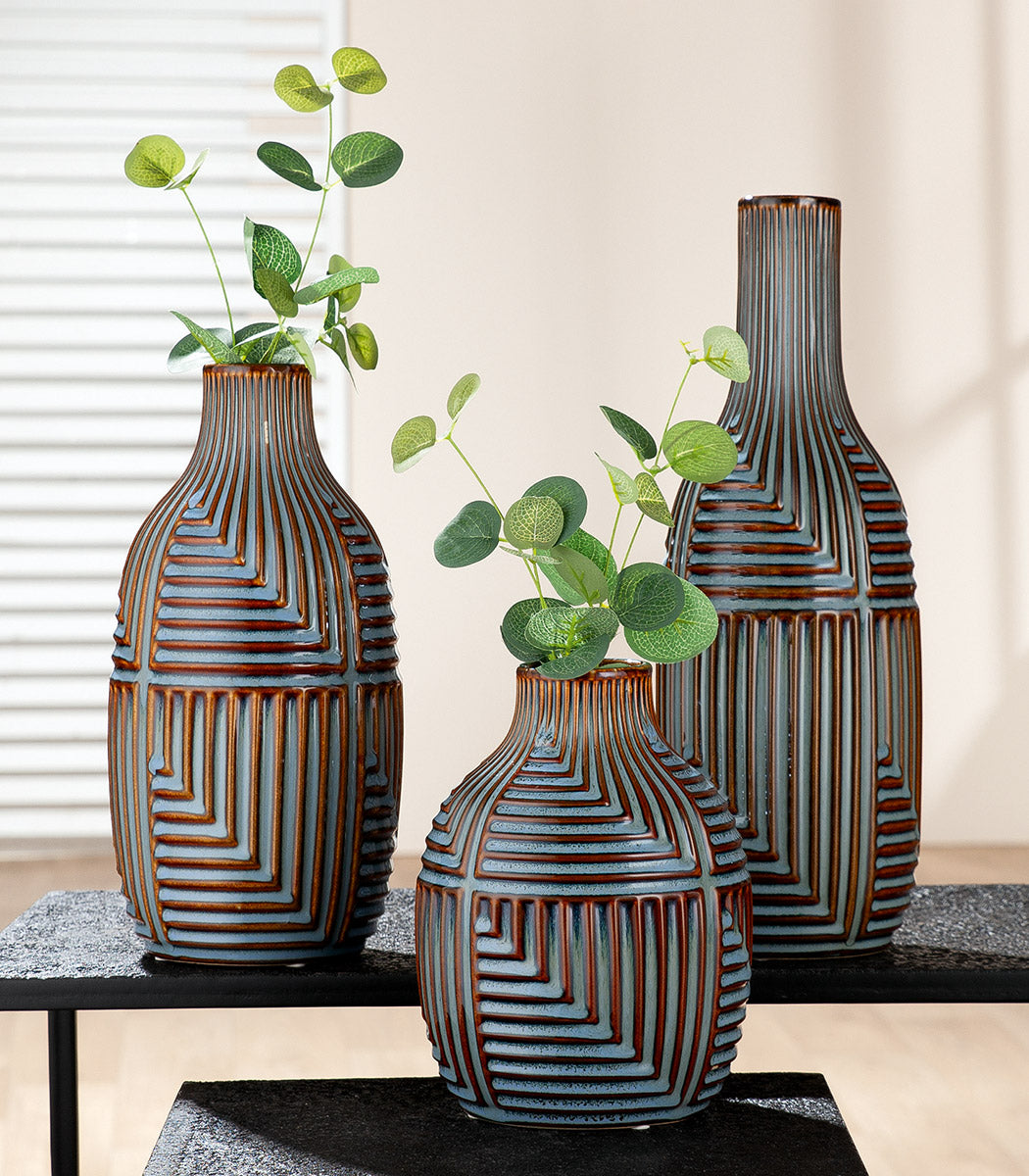 Batista Flessenvaas Blauw Bruin 36 cm