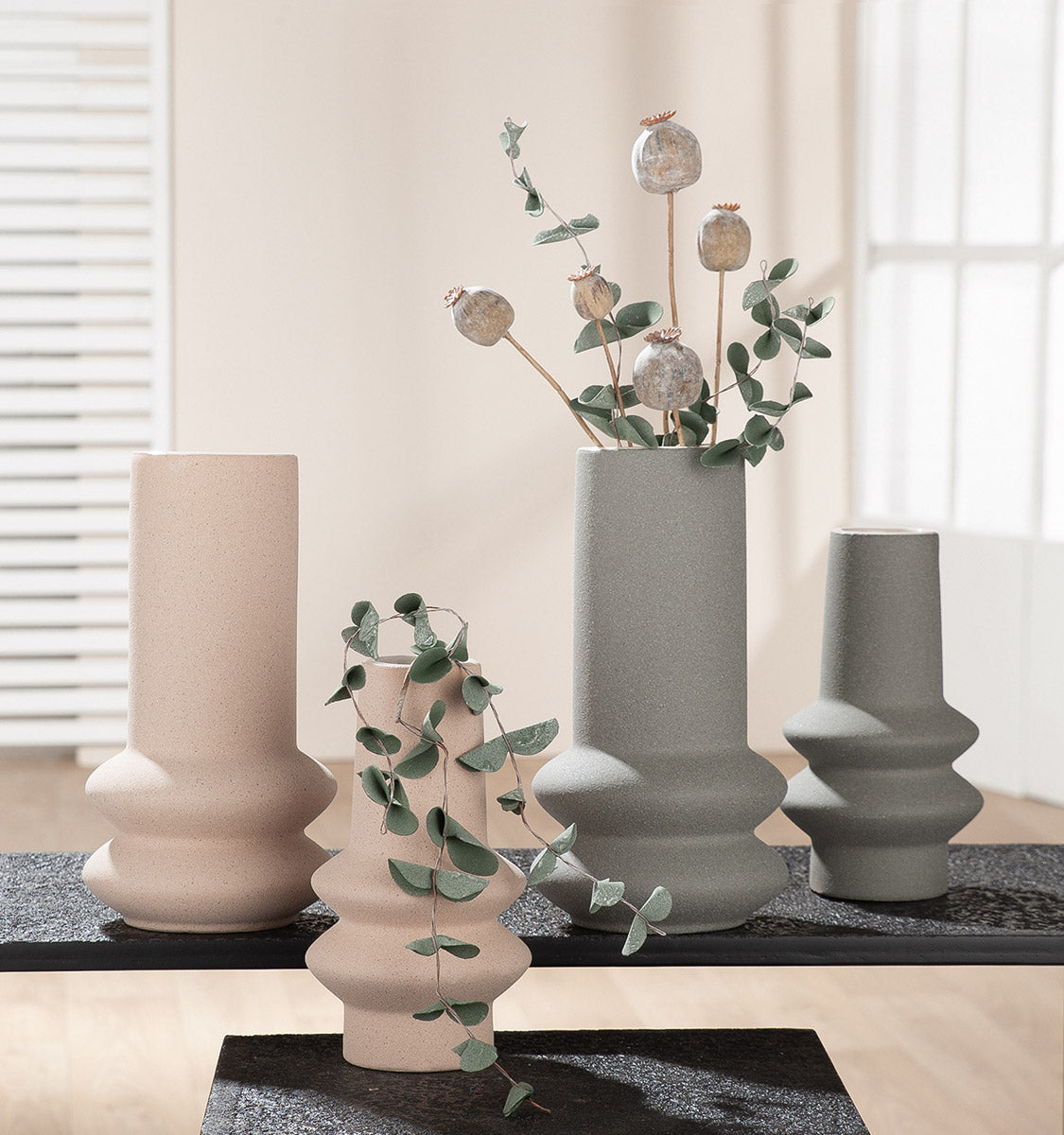 Radon Vaas Beige-Grijs 19.5 cm