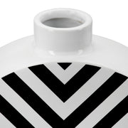 Chevron Ronde Vaas Zwart Wit Keramiek