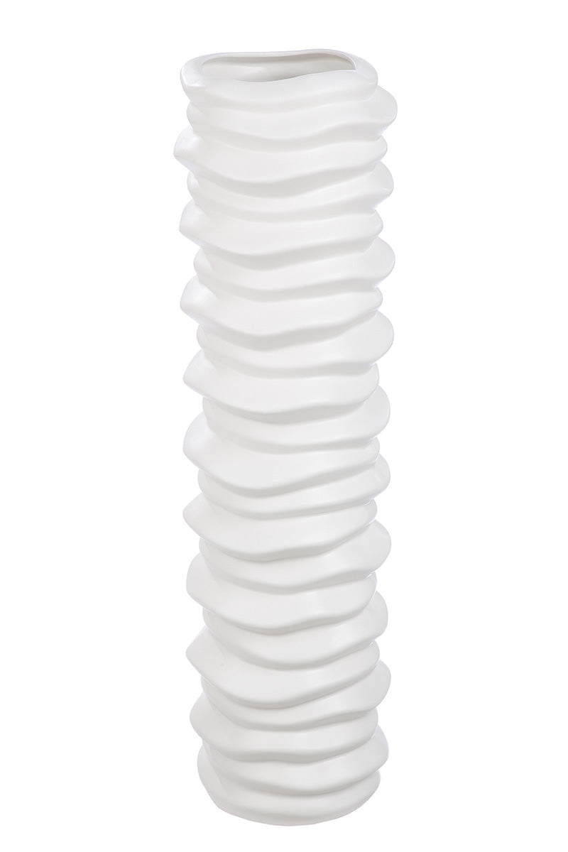 Rillo Grote Vloervaas Wit 78 cm