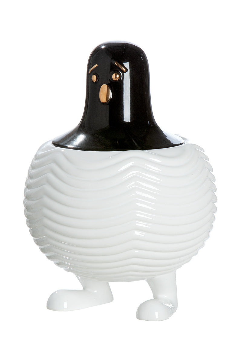 Uccello Dekselvaas Zwart-Wit 22 cm