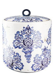 Fayencen Dekselvaas Blauw Wit 20 cm