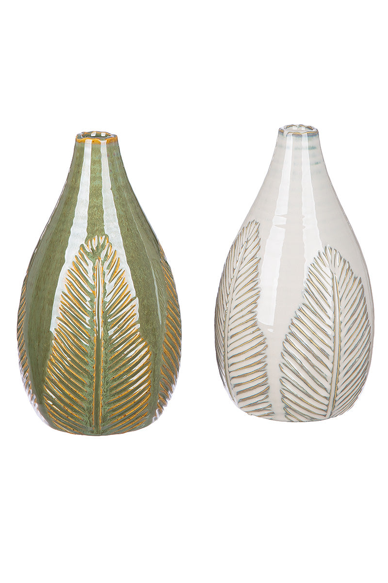 Palmblatt Decoratieve Vaas Keramiek