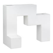Patras Geometrische Vaas Wit 23 cm