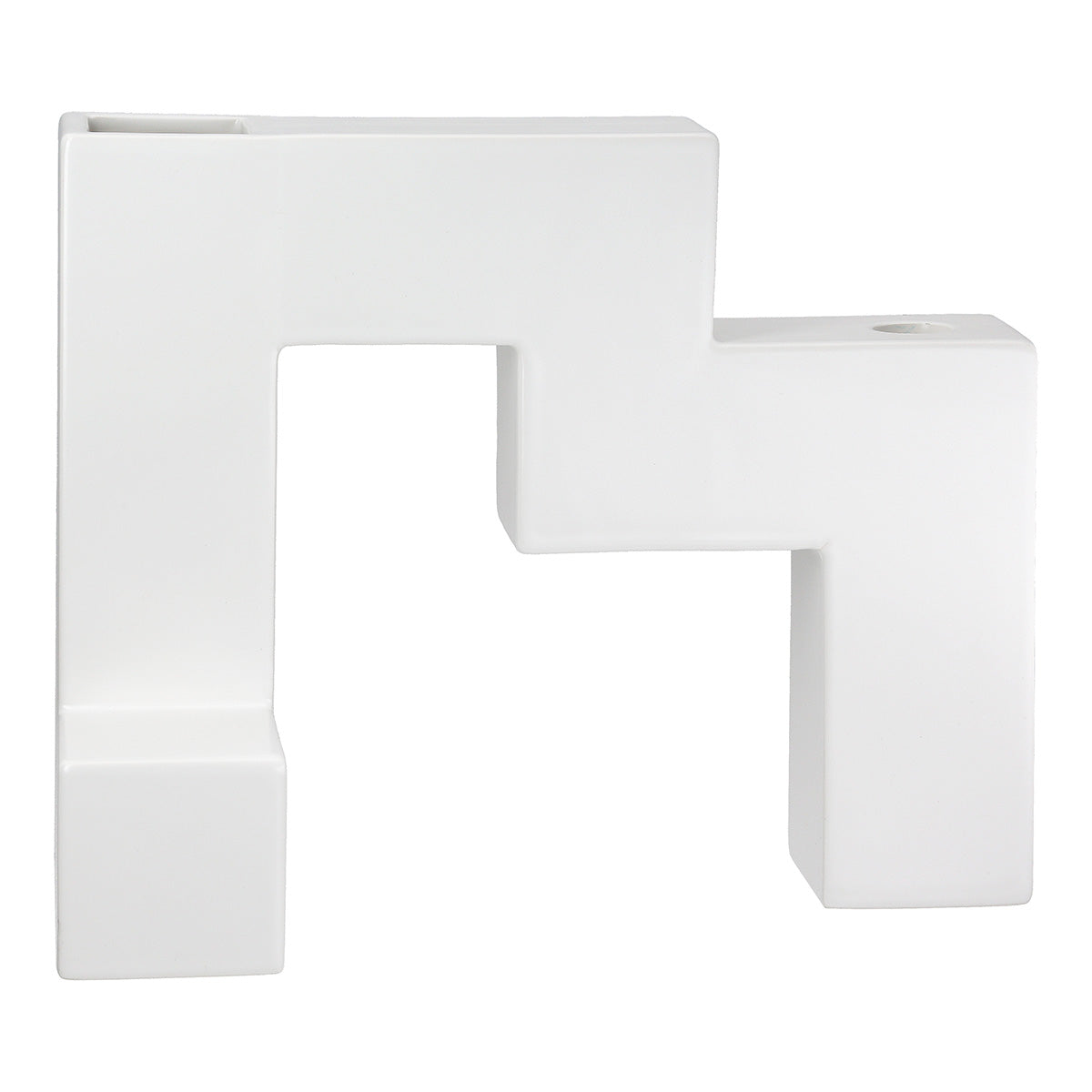 Patras Geometrische Vaas Wit 23 cm