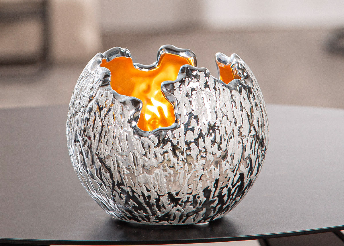 Crepa Ronde Vaas Zilver 10 cm