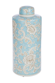 Fayencen Dekselvaas Blauw 44 cm